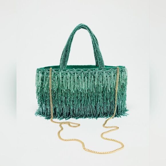 ZARA NWT RHINESTONE FRINGE BAG - Picture 6 of 13